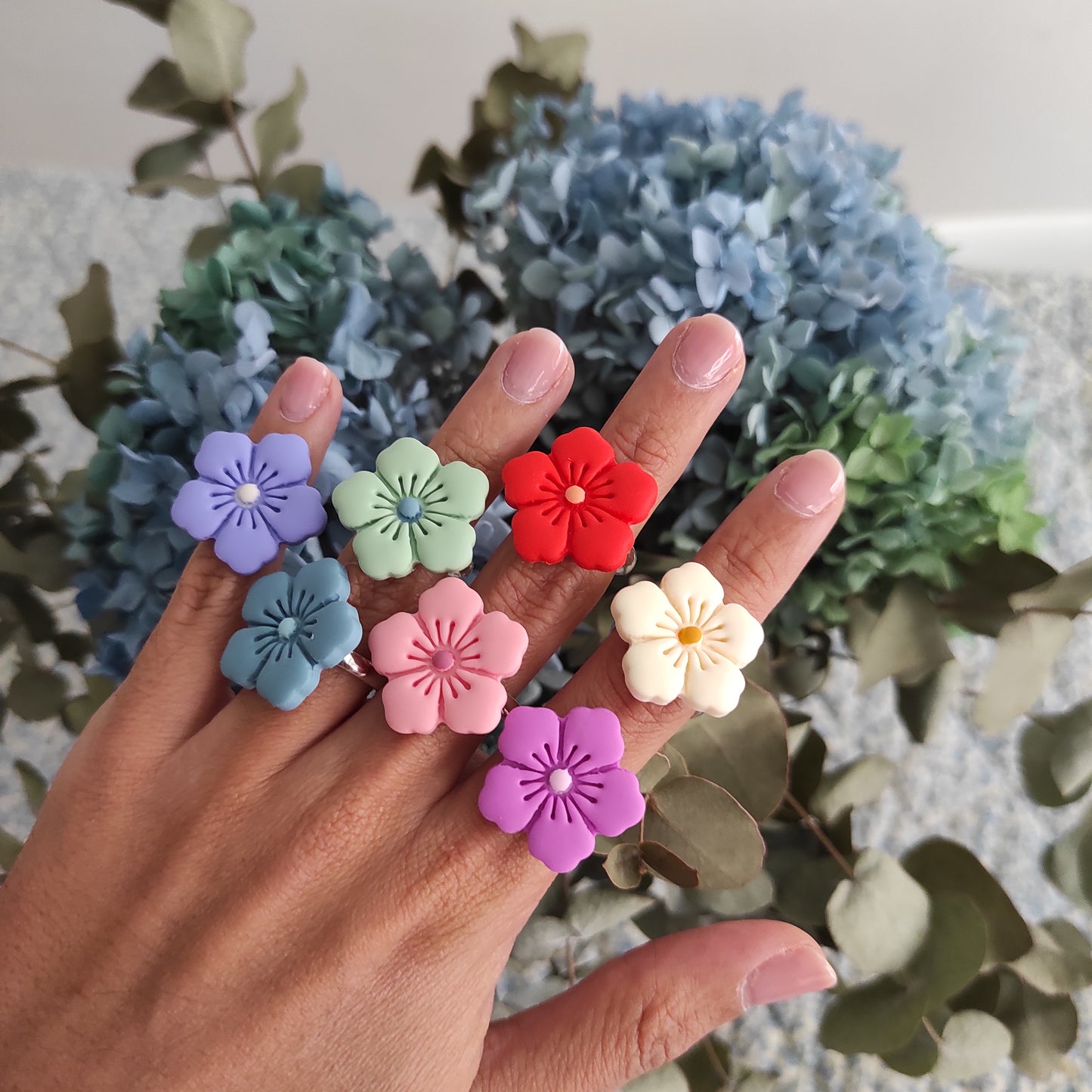 Anillo sakura azul