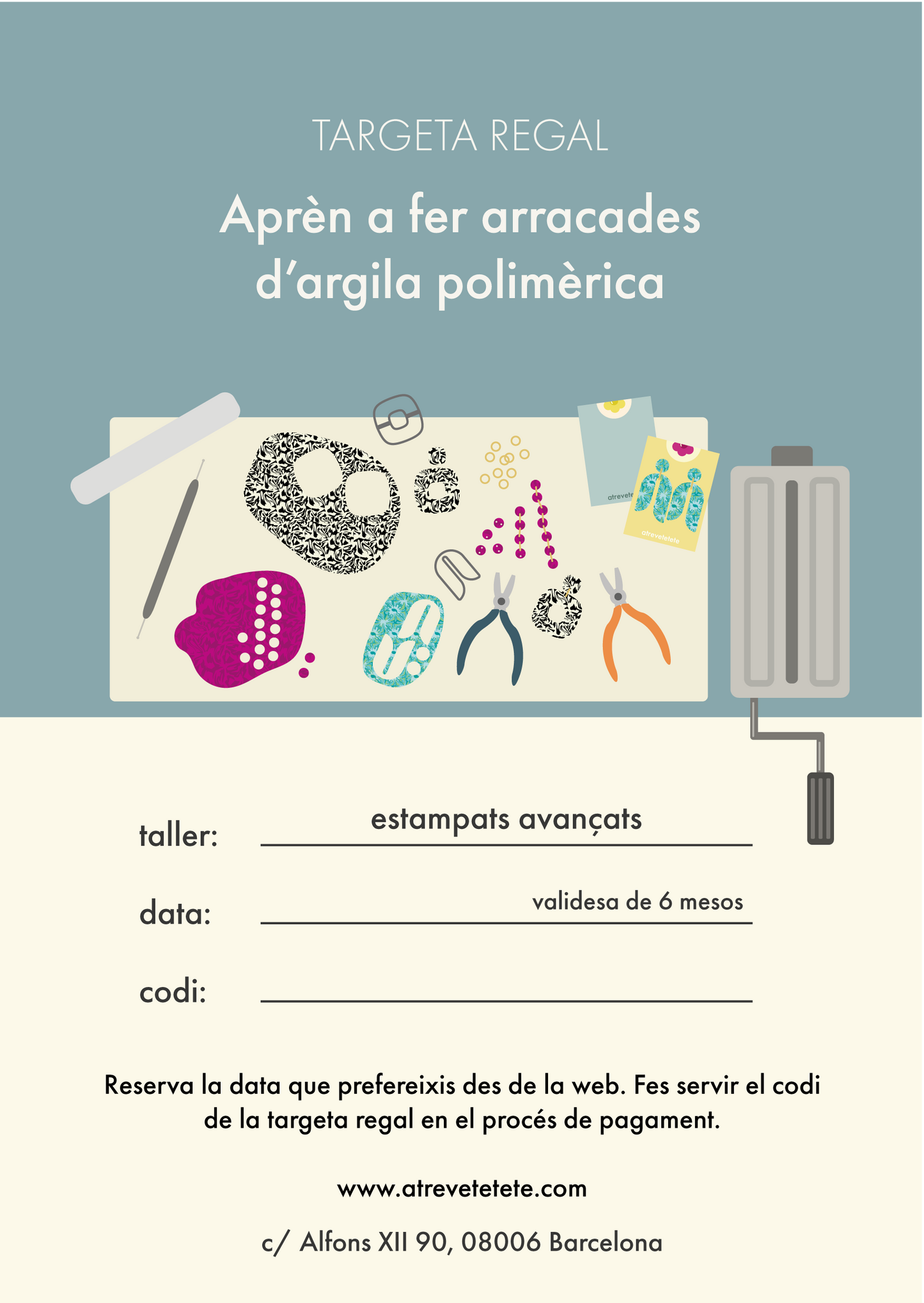 TARJETA REGALO: Pendientes estampados (avanzado)