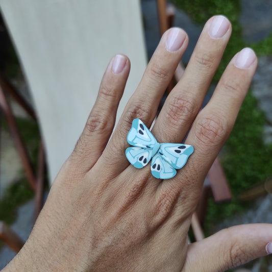 Blue butterfly ring 