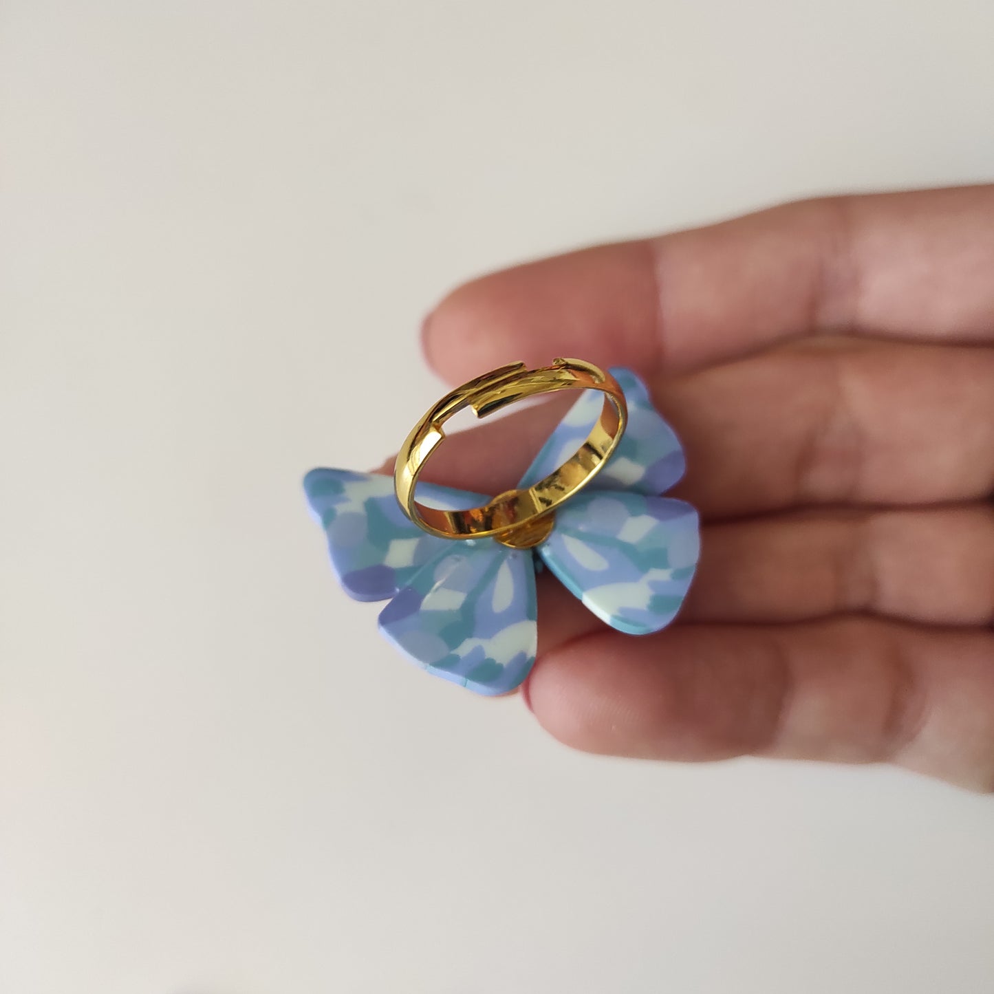 Anillo mariposa azul