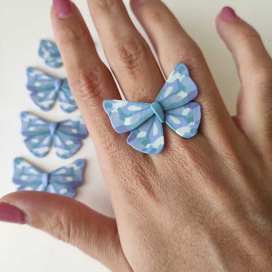 Blue butterfly ring 