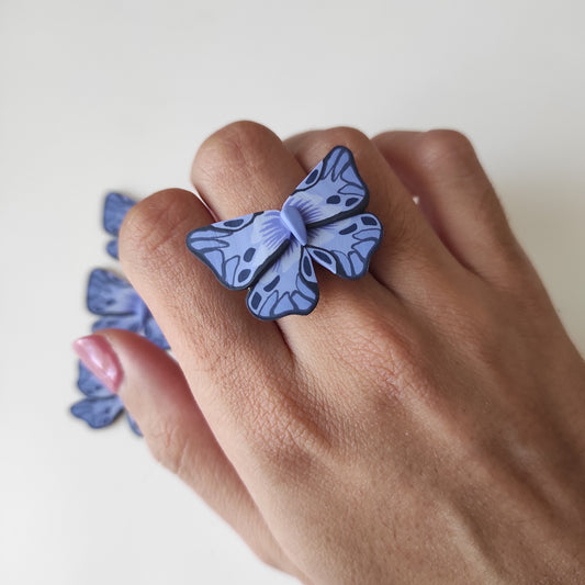 Night blue butterfly ring