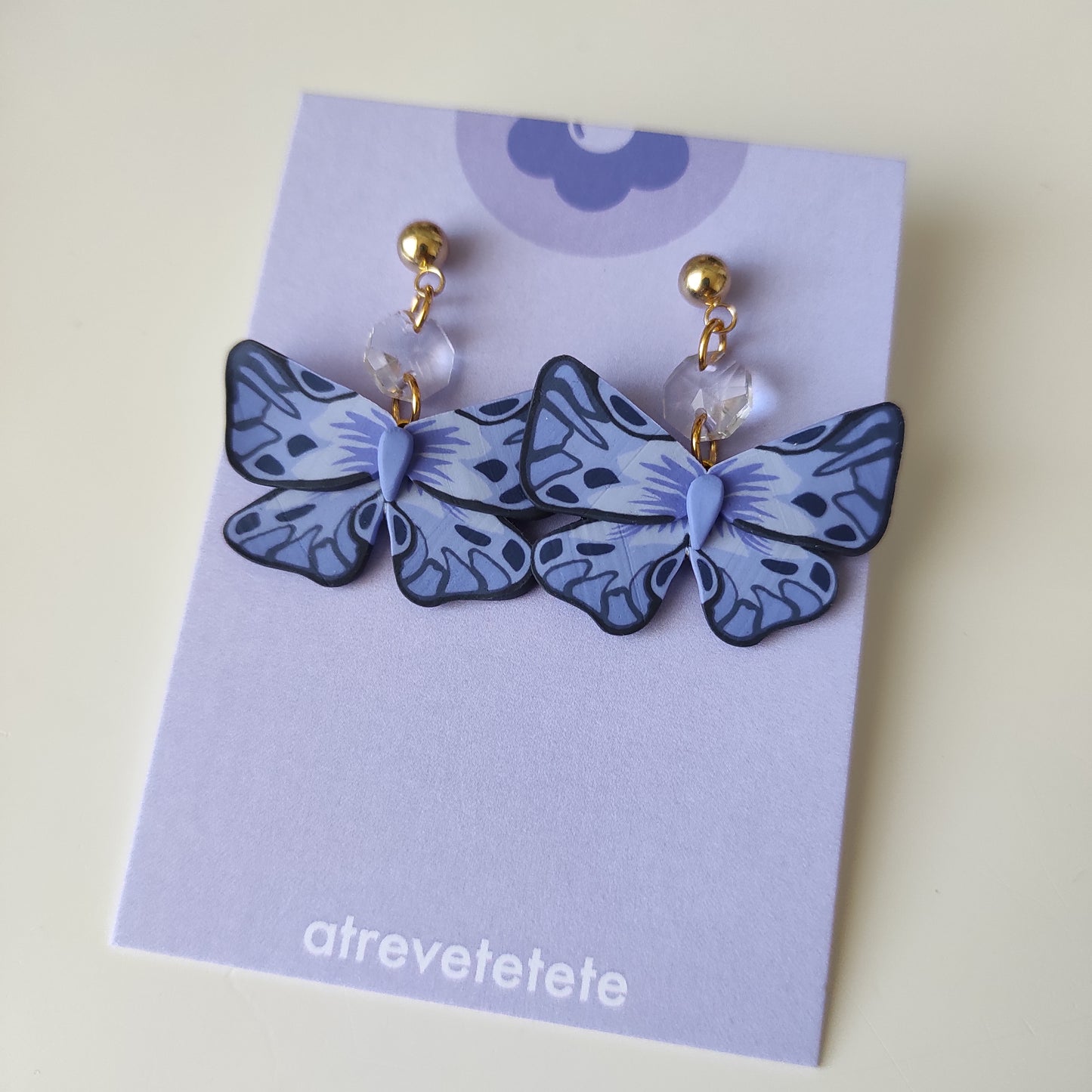 Pendientes mariposa azul
