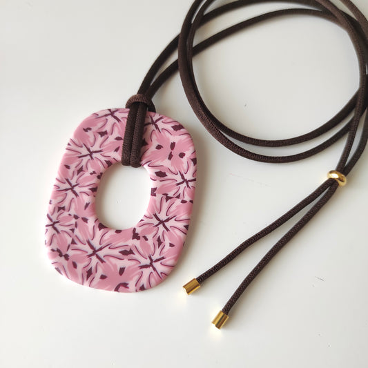 Colgante Anna rosa y marrón