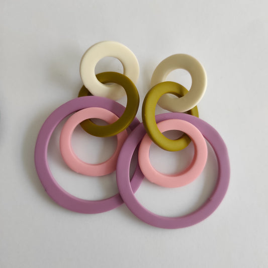 Sole rosa, verde y malva