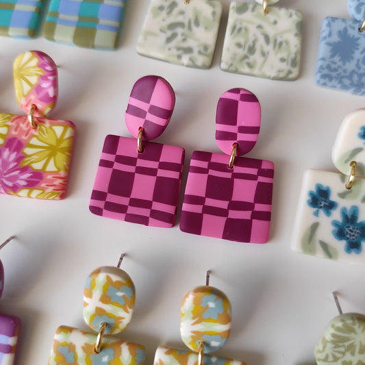 Rita escocés rosa y granate